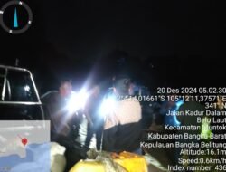 Tim Sat Polairud Polres Bangka Barat Ringkus Pelaku Pertambangan Timah Ilegal