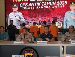 Wakapolres Bangka Barat Pimpin Konferensi Pers Hasil Ops Antik 2025