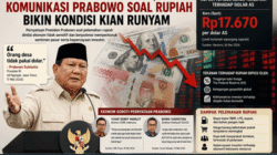 Rupiah Tembus Rekor Terlemah, Komunikasi Prabowo Dinilai Perkeruh Situasi
