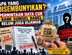 Apa yang Disembunyikan? Permintaan Data CSR Bank Sumsel Babel Belum Juga Dijawab