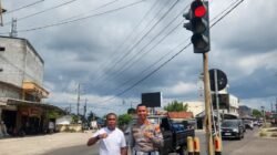 Traffic Light Simpang Empat Kuday Kembali Berfungsi, Dishub Bangka dan Satlantas Lakukan Perbaikan Bersama