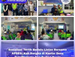 Satlantas Polres Bangka Gandeng APDESI Sosialisasikan Tertib Berlalu Lintas kepada Masyarakat Desa Kotawaringin