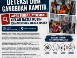 Deteksi Dini Gangguan Kamtib, Lapas Sungailiat Kembali Gelar Razia Rutin Kamar Hunian Warga Binaan