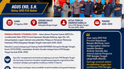 Ketua PJS Babel Agus Eko Sampaikan Ucapan Selamat atas Pelantikan Pengurus PWI Bangka Tengah