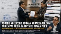 Usai Dirut BUMD Babel, Kini Agoeng Noegroho Adukan Jejaring Media RadakBabel.com ke Dewan Pers