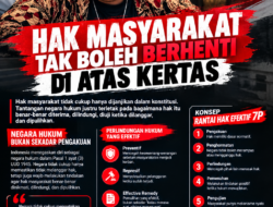 HAK MASYARAKAT TAK BOLEH BERHENTI DI ATAS KERTAS