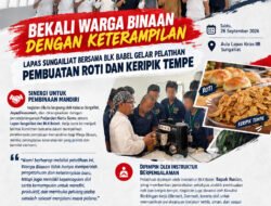 Bekali Warga Binaan dengan Keterampilan, Lapas Sungailiat Bersama BLK Babel Gelar Pelatihan Pembuatan Roti dan Keripik Tempe