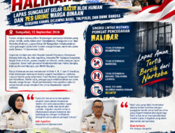 Wujudkan Zero Halinar, Lapas Sungailiat Gelar Razia Blok Hunian Dan Tes Urine Warga Binaan Bersama Kanwil Ditjenpas Babel, TNI/Polri, Dan BNNK Bangka