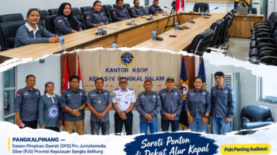 Suasana Kekeluargaan Warnai Silaturahmi PJS Babel ke KSOP Pangkalbalam, Bahas Keselamatan Alur Pelayaran