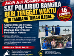 Ancam Alur Pelayaran Nelayan, Sat Polairud Bangka Beri Tenggat Waktu 16 Tambang Timah Ilegal