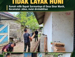 TMMD ke-130 Kodim 0431/Bangka Barat Mulai Rehab Rumah Tidak Layak Huni Milik Bapak Surmantoyo