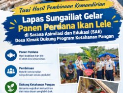 Tuai Hasil Pembinaan Kemandirian, Lapas Sungailiat Gelar Panen Perdana Ikan Lele di Sarana Asimilasi dan Edukasi (SAE) Desa Kimak Dukung Program Ketahanan Pangan