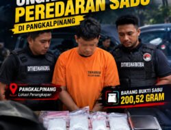 Ditresnarkoba Polda Babel Ungkap Dugaan Peredaran Sabu di Pangkalpinang, Pria 28 Tahun Diamankan dengan Barang Bukti 200,52 Gram