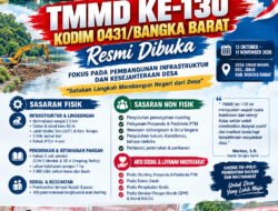 Kodim 0431/Bangka Barat Resmi Buka TMMD ke-130, Sasar Pembangunan Fisik dan Kesejahteraan Desa