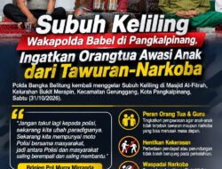 Subuh Keliling Wakapolda Babel di Pangkalpinang, Ingatkan Orangtua Awasi Anak dari Tawuran-Narkoba